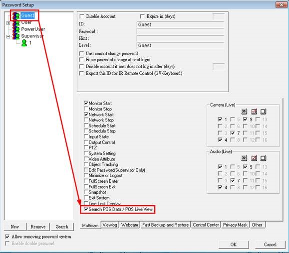 Account Permission Window